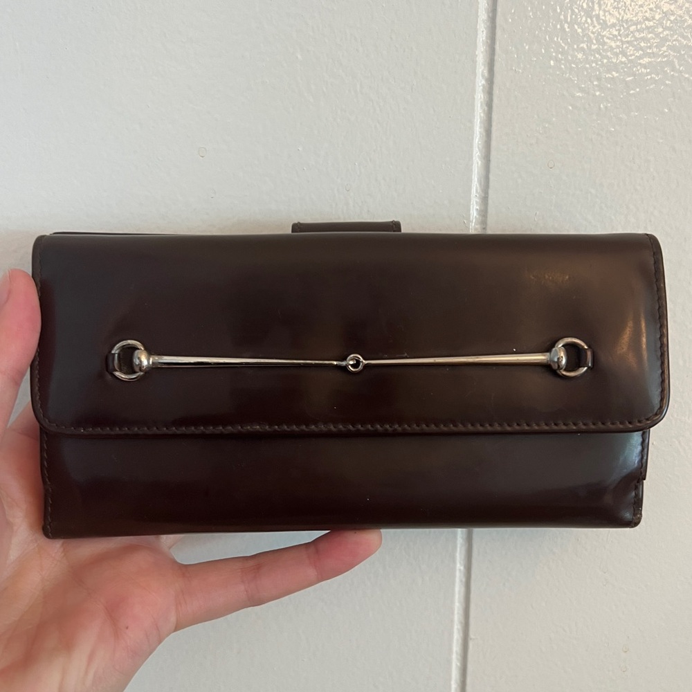 Gucci horsebit Tom ford brown patten leather wallet